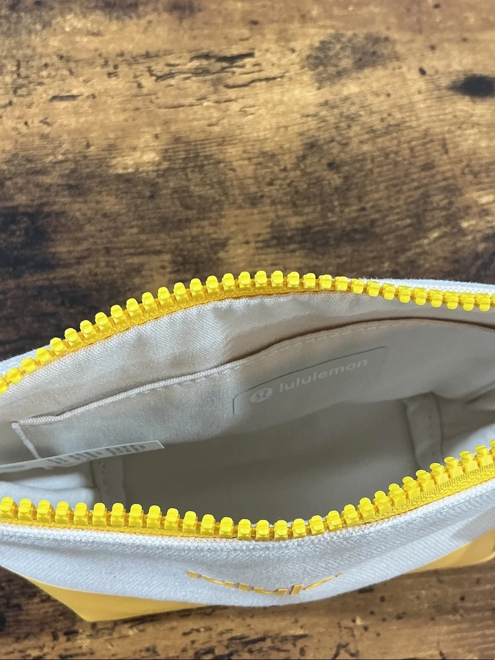 lululemon athletica Cream and Yellow Cosmetic Pouch